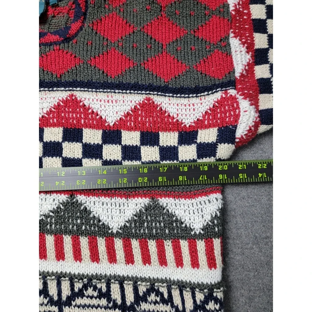 Gaeltarra Ireland Men's Sweater‎ Size L Linen Cotton Knit Geometric Pattern